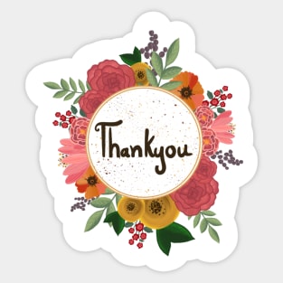 Thankyou floral sticker Sticker